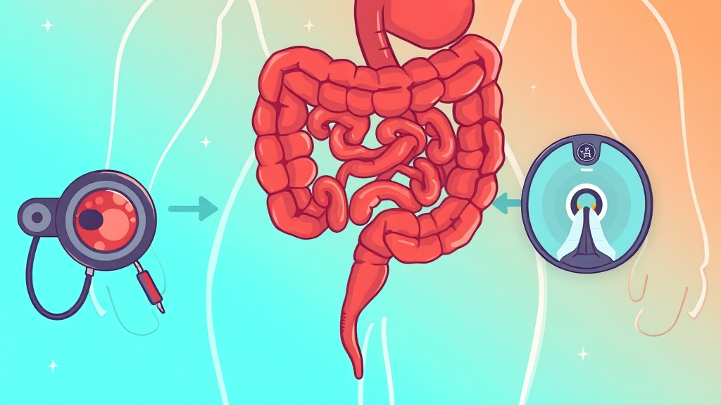 크론병 초기 증상부터 치료법까지 총정리 5 크론병, 진단을 위한 검사 과정은? (cartoon 스타일)