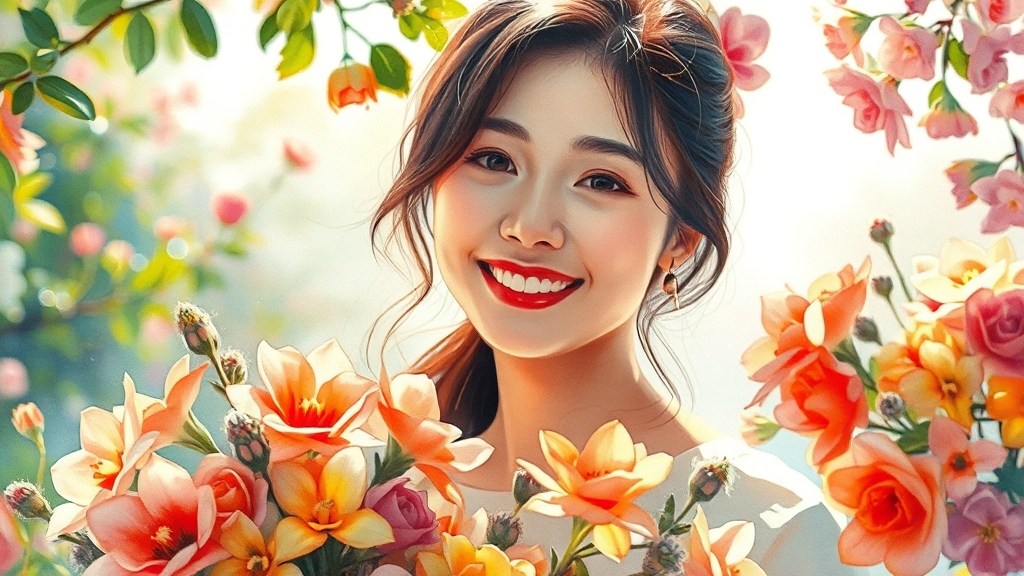배우 이서이의 생애와 사망, 다재다능한 연기와 플로리스트 열정 3 배우 이서이의 빛나는 생애 (watercolor 스타일)