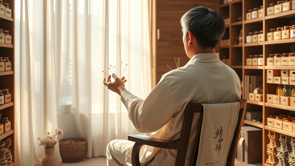 침, 뜸, 한약: 강남 한의원 치료법 종류 (realistic 스타일)