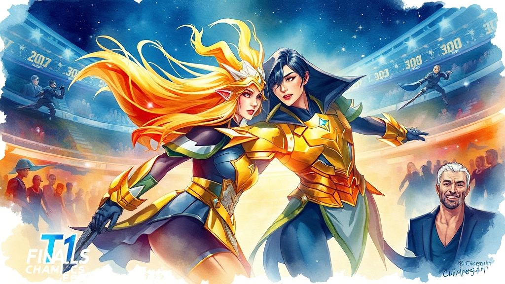 T1 vs AL, MSI 결승전: 전략, 주요 장면, 결과 완벽 분석 2 MSI 결승: 대회의 중요성 (watercolor 스타일)