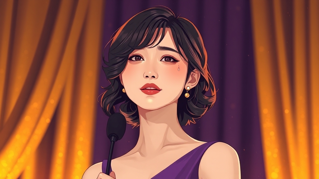 아이유, 감동 수상 소감 (illustration 스타일)