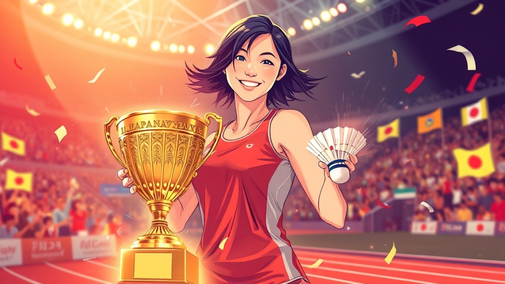 안세영, 일본 오픈 우승! 결승전 분석 & 시즌 기록 총정리 4 우승 의미와 빛나는 시즌 기록 (illustration 스타일)