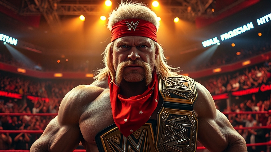 헐크 호건 사망: 전설의 프로레슬러, 심장마비로 별세 4 WWE, 주요 업적과 활약 (realistic 스타일)