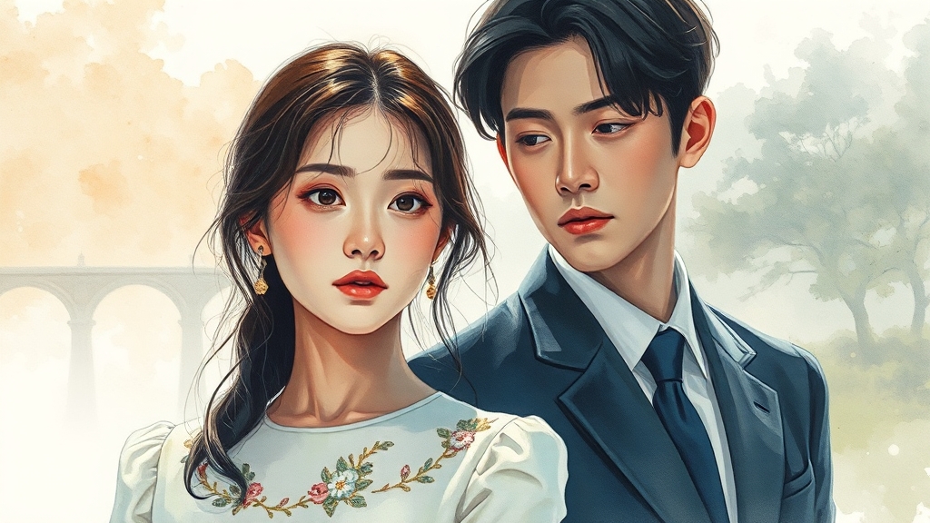 눈물의 여왕 윤은성: 연기 변신 성공 (watercolor 스타일)