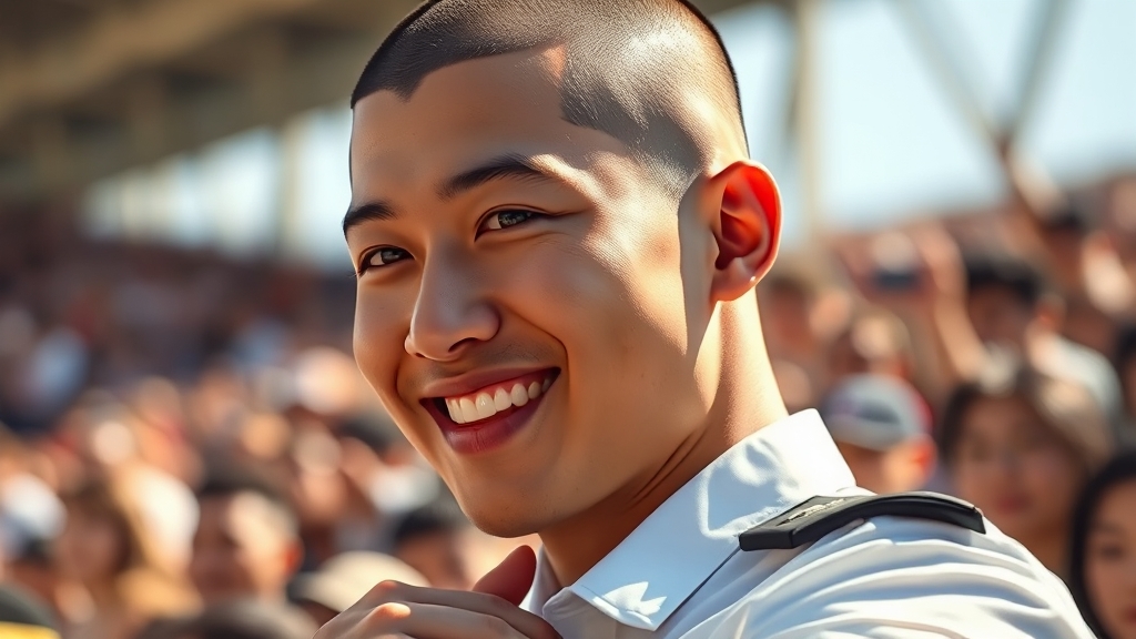삭발 후 새로운 모습 (realistic 스타일)