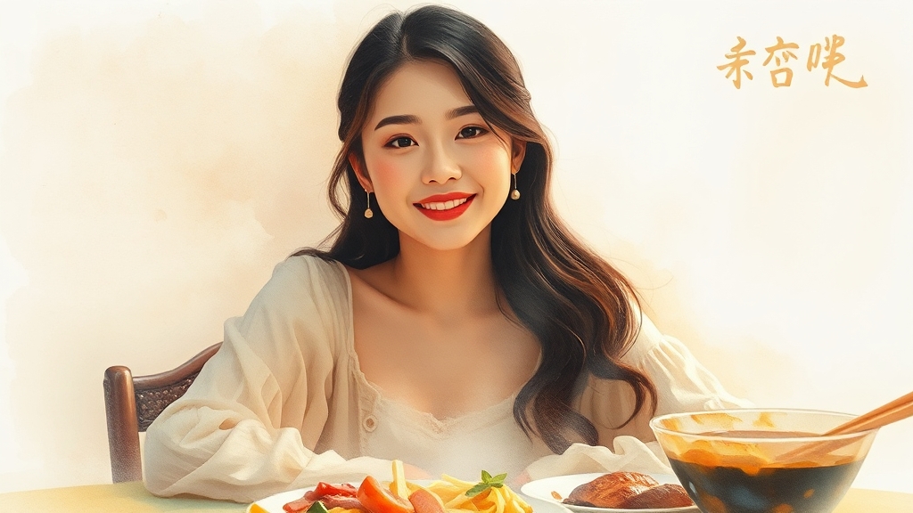 쯔양 먹방: 스케일, 인기 비결, 콘텐츠 영향력 완벽 분석 6 쯔양 먹방 스타일과 책임감 (watercolor 스타일)