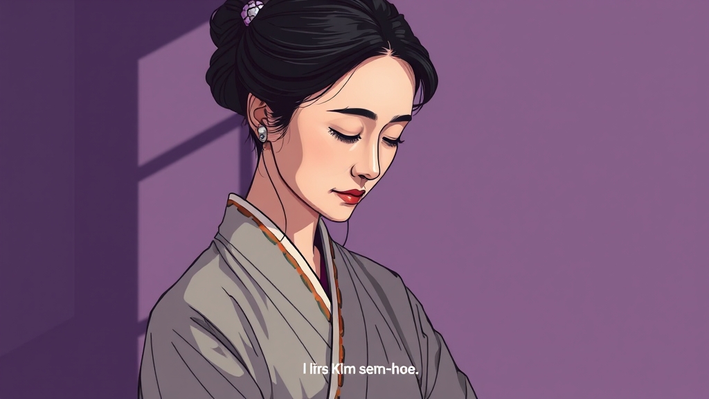 김건희 여사 발언 및 입장 (illustration 스타일)