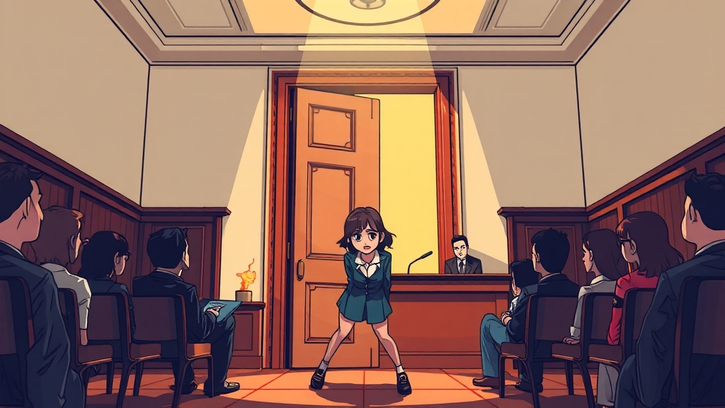 김건희 여사 구속: 영장 청구부터 심사 결과, 향후 전망까지 2 구속영장 청구 및 심사 (cartoon 스타일)
